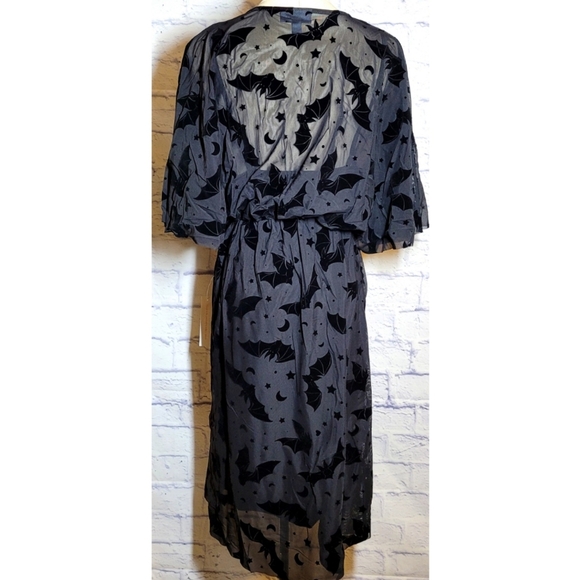 NWT Modcloth Black Burnout Dramatic Depths Velvet Dress Size S Flowy Goth Glam - Picture 5 of 10